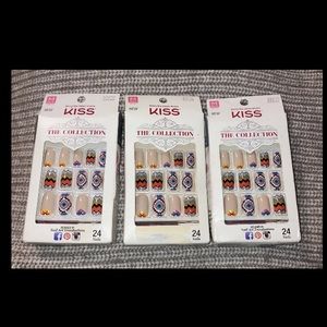 Kiss Collection Boho Chevron Evil Eye Aztec Glue On Nails Art Medium 3 kits New